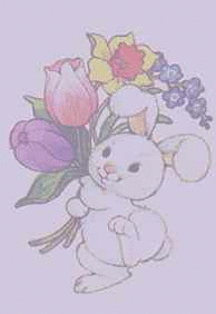 Purple Bunny on White